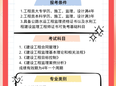 監理工程師一級考試報名條件,監理工程師一級考試報名條件要求