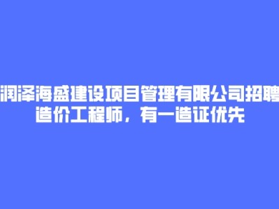 造價工程師招聘簡章,造價工程師招聘