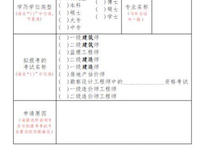 一級建造師考試報名表下載doc一級建造師考試報名表
